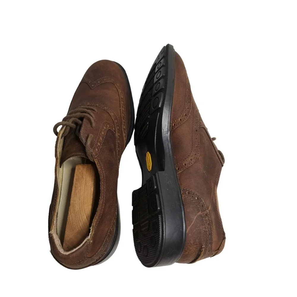 Sebago Drysides‎ Oxford Shoes Men Size 9 M Brown Leather Vibram Wingtip Brogues